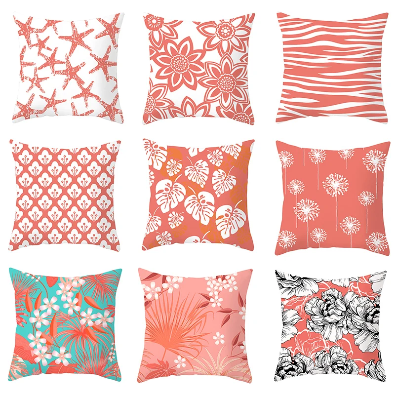 Pillowcases Living Coral Decorative Cushion Covers for Sofa Decor Polyester Throw Pillow Covers Geometric Fundas Cojines 45*45cm
Pillowcases Living Coral Decorative Cushion Covers for Sofa Decor Polyester Throw Pillow Covers Geometric Fundas Cojines 45*45cm