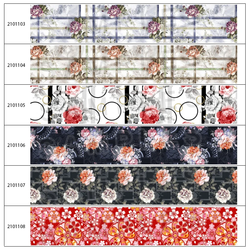 10 ярдов темные цветы цветочный принт в японском стиле Корсажная/атласная лента |