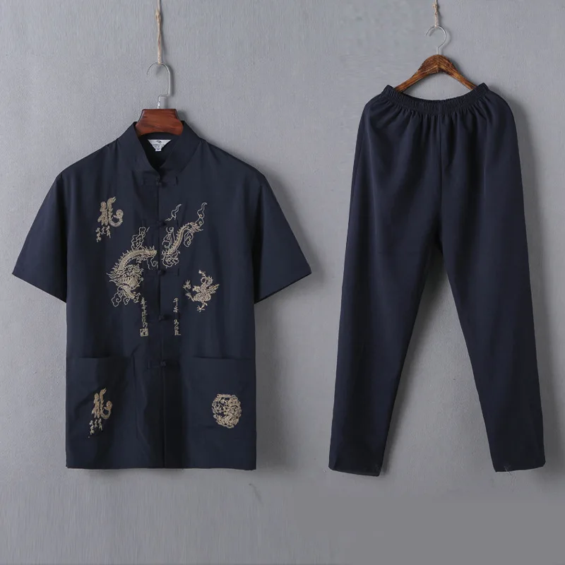 New Short-sleeved Baggy Cotton Linen Solid Button Daily Beach summer Shirts Men Chinese tang dynasty style Shirt Pair free pants
New Short-sleeved Baggy Cotton Linen Solid Button Daily Beach summer Shirts Men Chinese tang dynasty style Shirt Pair free pants