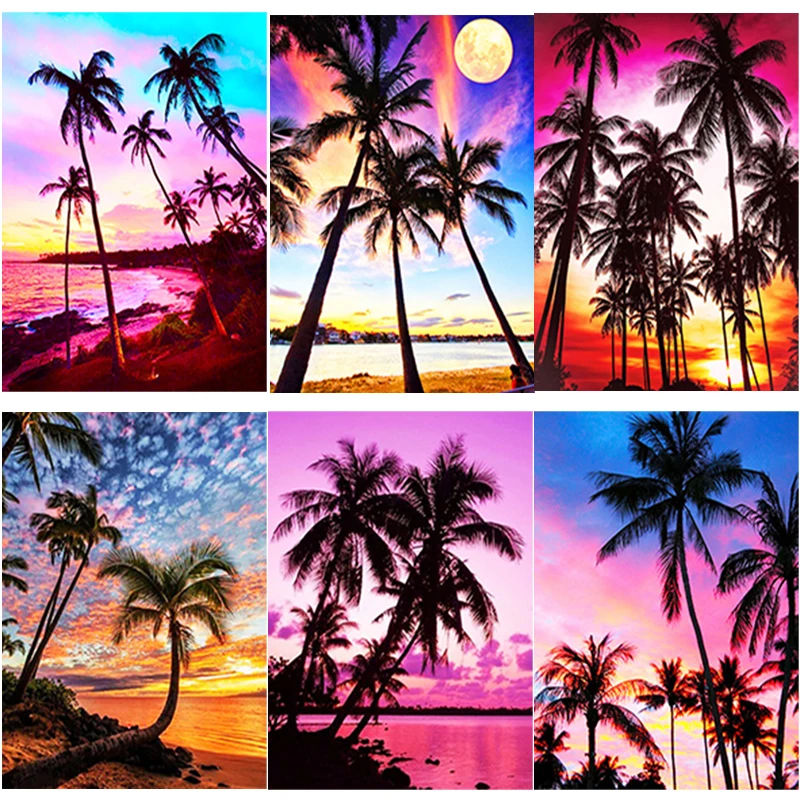 New 5D DIY Diamond Painting Coconut Tree Cross Stitch Full Square Round Drill Sea View Diamond Embroidery Home Decor Manual Gift
New 5D DIY Diamond Painting Coconut Tree Cross Stitch Full Square Round Drill Sea View Diamond Embroidery Home Decor Manual Gift