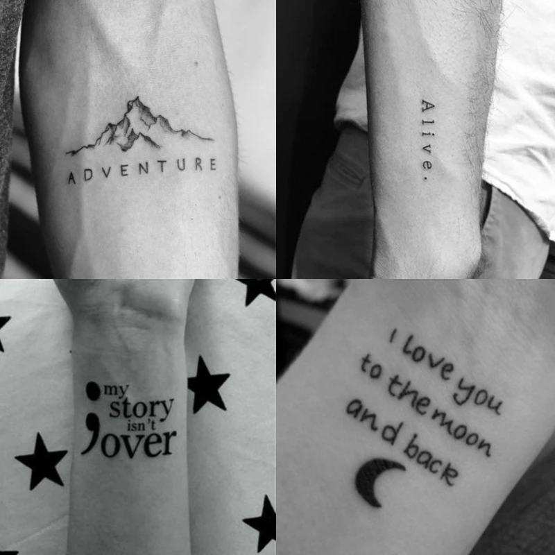 56Sheet Waterproof Temporary Tattoo Sticker Black Devil Doesn't Sleep English Letters Tatoo Fake Tatto Neck Wrist For Woman Men
56Sheet Waterproof Temporary Tattoo Sticker Black Devil Doesn't Sleep English Letters Tatoo Fake Tatto Neck Wrist For Woman Men