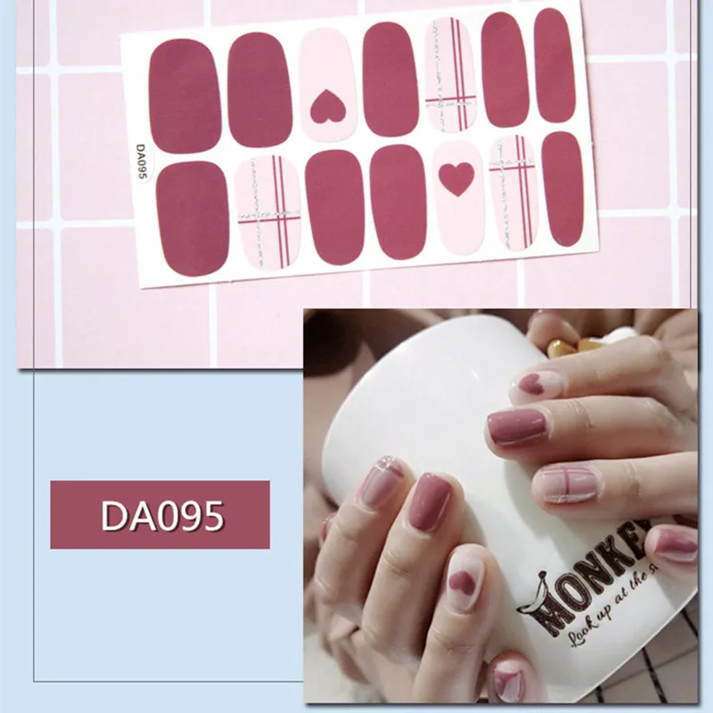 Красота блеск градиент цвета наклейки 14 подсказок/лист Дизайн ногтей Советы