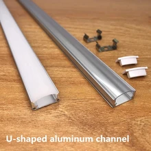 2-26 sets / pack 0.5m perfil aluminio led Corner Aluminium Profile Channel Holder for LED Strip Light Bar Cabinet Lamp Kitchen