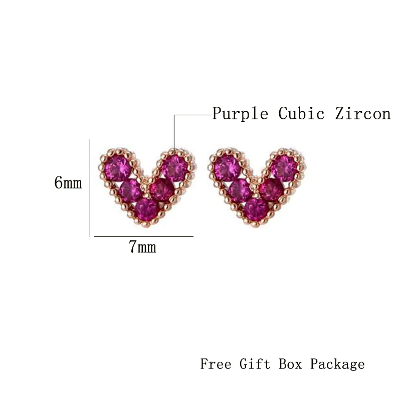 Heart Shaped Mini Earrings for Women Cubic Zirconia Prevent Allergy Stud Earrings Party Mini Fashion Jewelry Party Accessories
Heart Shaped Mini Earrings for Women Cubic Zirconia Prevent Allergy Stud Earrings Party Mini Fashion Jewelry Party Accessories