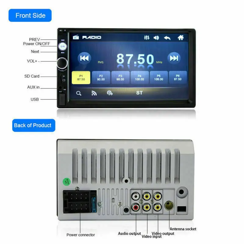 Car Radio 7" HD Autoradio Multimedia Player 2DIN Touch Screen Auto audio Car Stereo MP5 Bluetooth USB TF FM Radio
Car Radio 7" HD Autoradio Multimedia Player 2DIN Touch Screen Auto audio Car Stereo MP5 Bluetooth USB TF FM Radio