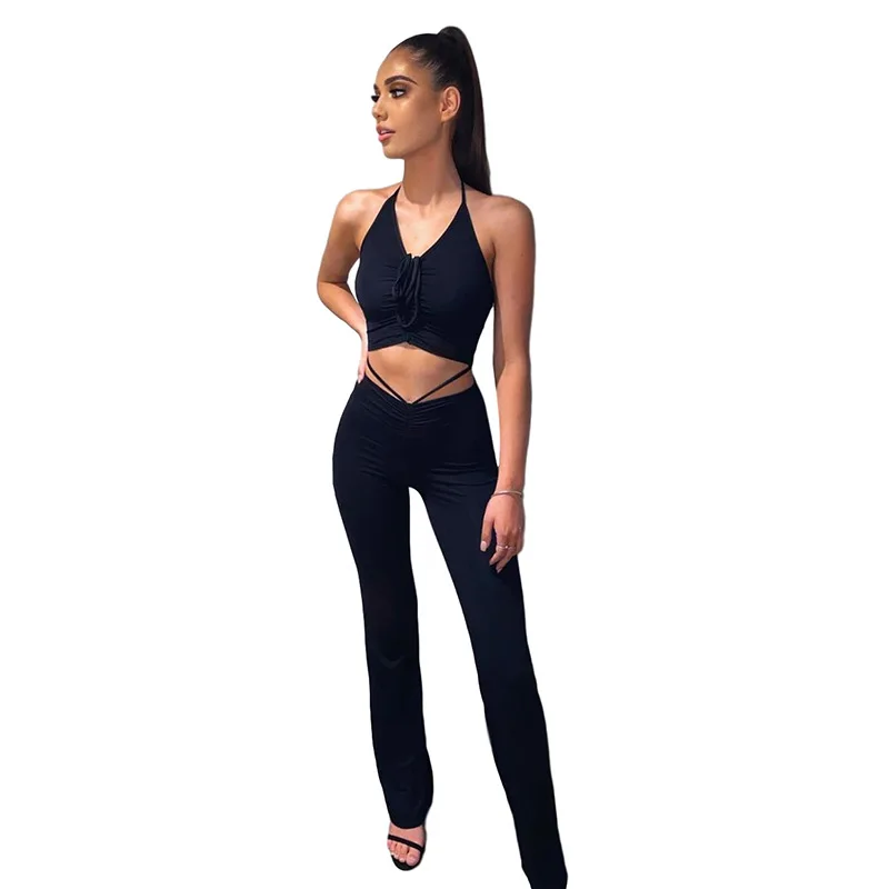 Sexy Skinny Black White Two Pieces Suits Women Summer Backless Sleeveless Halter Top Slim Trousers 2021 Bandage Casual Outfits
Sexy Skinny Black White Two Pieces Suits Women Summer Backless Sleeveless Halter Top Slim Trousers 2021 Bandage Casual Outfits