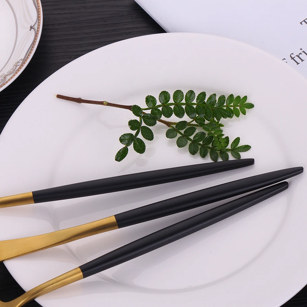 Gold Matte Cutlery Set Black Stainless Steel Tableware Set Kitchen Tablewere Knife Fork Spoon Dinnerware Silverware Flatware Set
Gold Matte Cutlery Set Black Stainless Steel Tableware Set Kitchen Tablewere Knife Fork Spoon Dinnerware Silverware Flatware Set