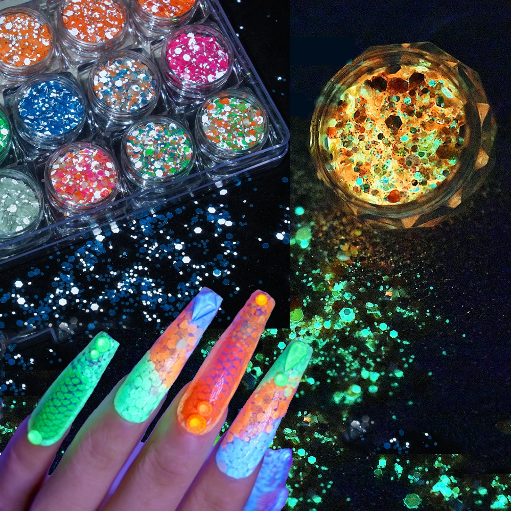 12 Pots Nail Art Sequins Luminous Glitter Symphony Flake Reflective Decoration Sequin Girls DIY Tools 3g/Jar Piece Paillette
12 Pots Nail Art Sequins Luminous Glitter Symphony Flake Reflective Decoration Sequin Girls DIY Tools 3g/Jar Piece Paillette