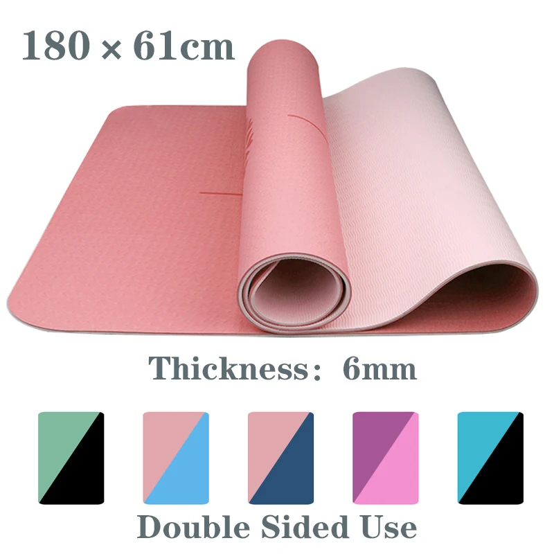 TPE Two-Color Double-Sided Bottom Yoga Mat For Beginner 6mm Portable Non-slip Pad Yoga Pilates Exercise For Gym Home Fitness
TPE Two-Color Double-Sided Bottom Yoga Mat For Beginner 6mm Portable Non-slip Pad Yoga Pilates Exercise For Gym Home Fitness