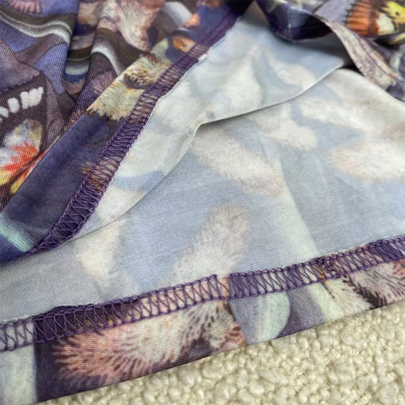 2021 Summer Fashion A-line Loose Knee-length Dresses Lavender Botanical Crop Print Self-Tie Collar Pullover Draw String Waist
2021 Summer Fashion A-line Loose Knee-length Dresses Lavender Botanical Crop Print Self-Tie Collar Pullover Draw String Waist