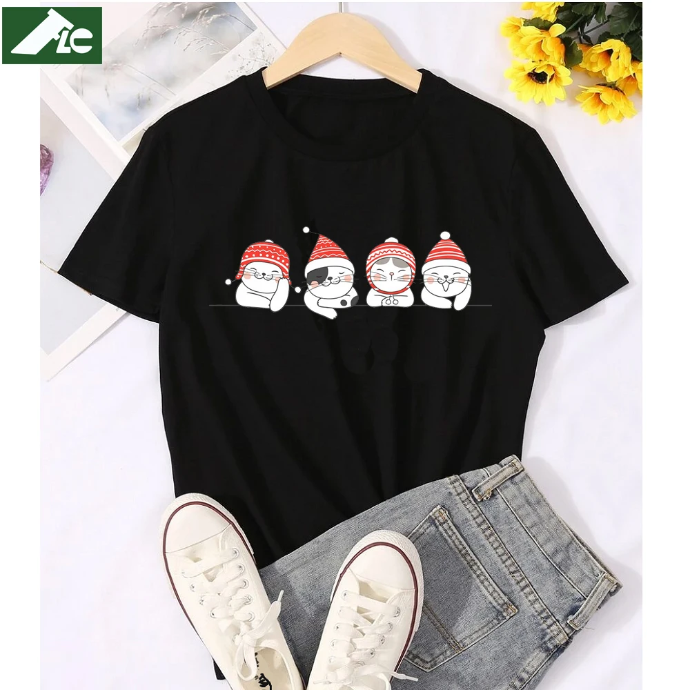 Cotton Cute Cat Christmas Lights T Shirt Women Clothing Summer Kawaii Cat Graphic Tee Tops Unisex Ladies Oversized T Shirt
Cotton Cute Cat Christmas Lights T Shirt Women Clothing Summer Kawaii Cat Graphic Tee Tops Unisex Ladies Oversized T Shirt