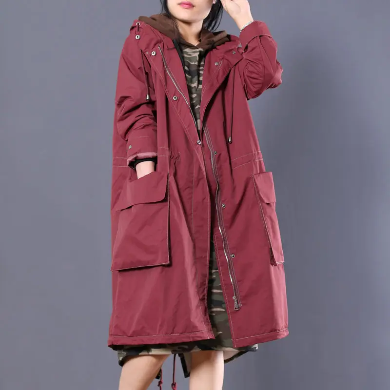 Casual Autumn Clothing Female Trench coat 2019 New Korean Loose Large Size Outerwear Double Pockets Hooded Windbreaker f1687
Casual Autumn Clothing Female Trench coat 2019 New Korean Loose Large Size Outerwear Double Pockets Hooded Windbreaker f1687