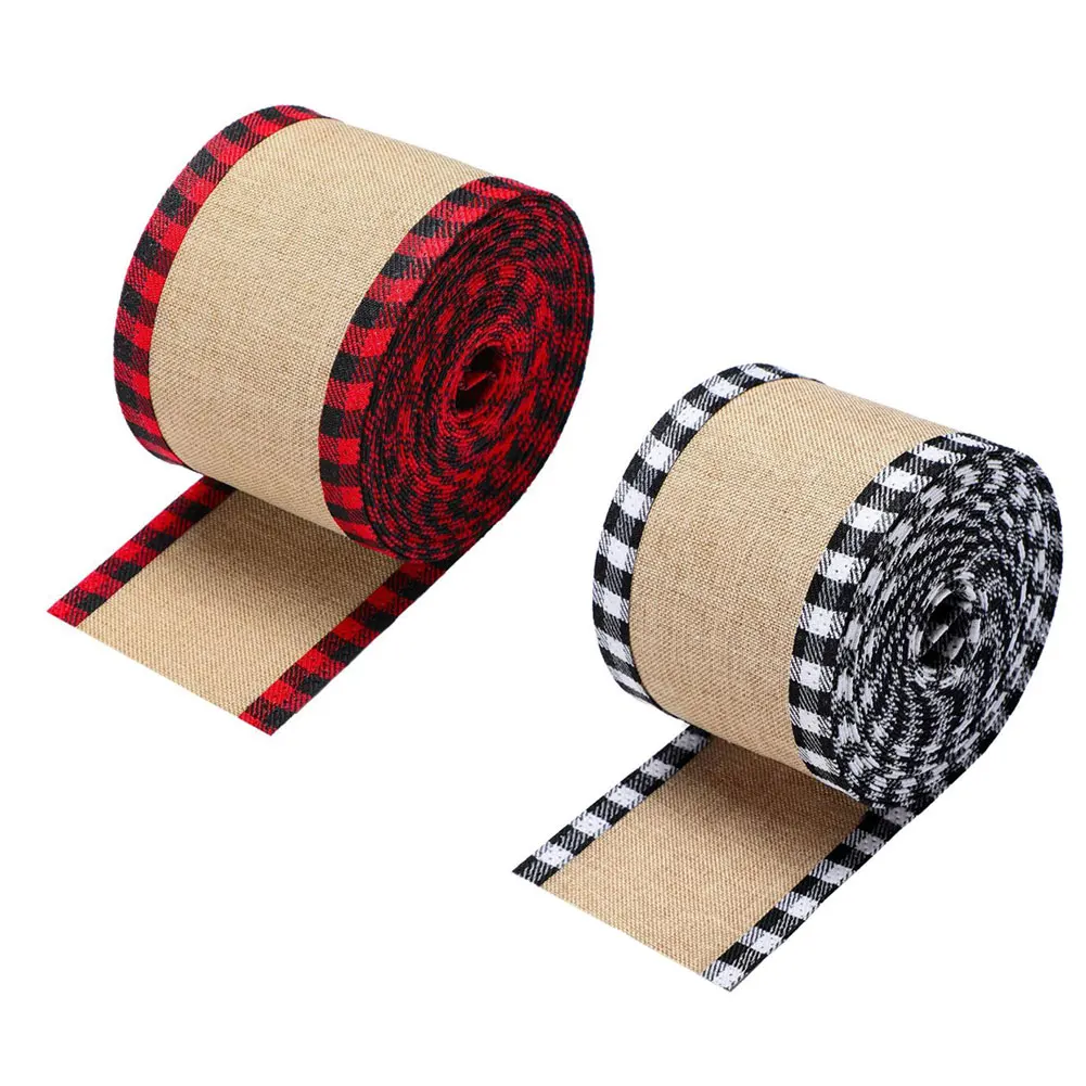 Christmas Ribbon Imitation Hemp Ribbon Wire Buffalo Plaid Wired Edge Wrapping Ribbon for Christmas Tree Craft Decoration Gift
Christmas Ribbon Imitation Hemp Ribbon Wire Buffalo Plaid Wired Edge Wrapping Ribbon for Christmas Tree Craft Decoration Gift