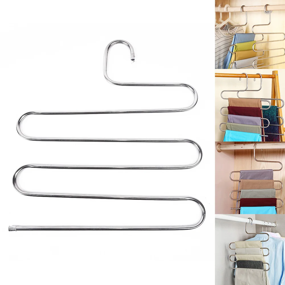 5 Layers S Shape Iron Multifunction Pants Hangers Holders Trousers Hanger Clothing Wardrobe Storage Rack Drying Trouser Rack
5 Layers S Shape Iron Multifunction Pants Hangers Holders Trousers Hanger Clothing Wardrobe Storage Rack Drying Trouser Rack