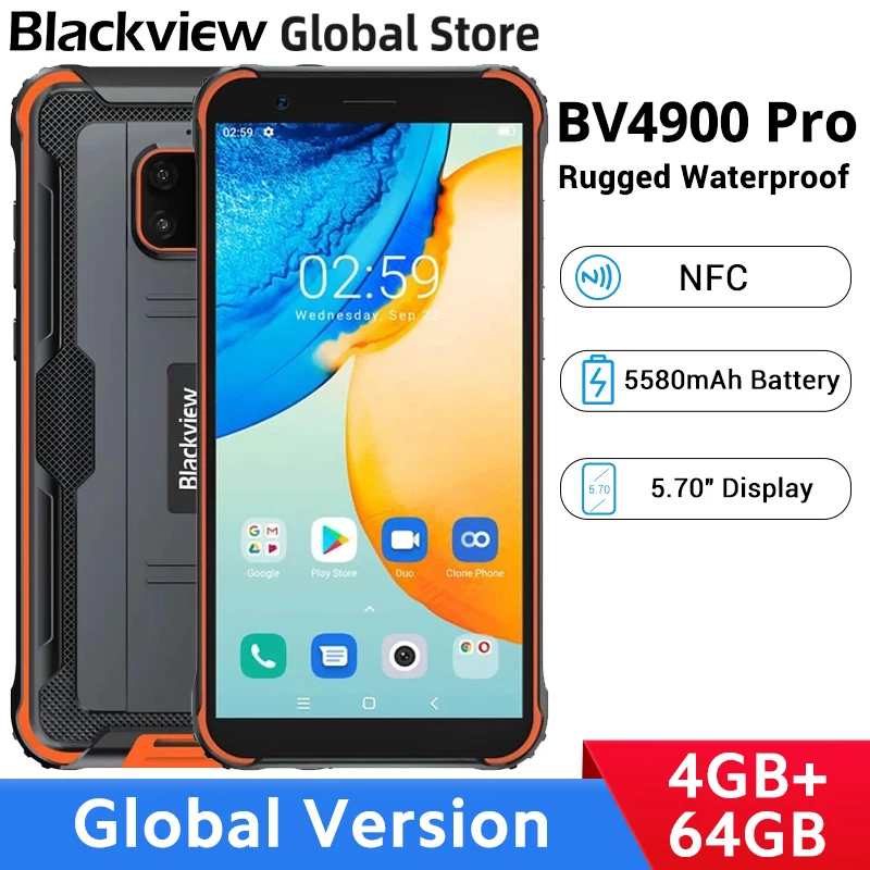 Global Version Blackview BV4900 Pro 4GB 64GB 5580mAh Battery Rugged Waterproof Octa Core Smartphone NFC 5.7"Display Mobile Phone
Global Version Blackview BV4900 Pro 4GB 64GB 5580mAh Battery Rugged Waterproof Octa Core Smartphone NFC 5.7"Display Mobile Phone