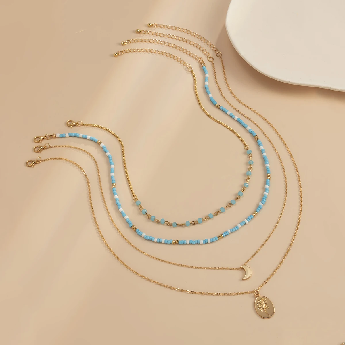 Acrylic/Crystal Bead Chain Choker Necklace for Women Boho Layered Chain with Coin/Moon Pendant Necklace Set 2021 Fashion Jewelry
Acrylic/Crystal Bead Chain Choker Necklace for Women Boho Layered Chain with Coin/Moon Pendant Necklace Set 2021 Fashion Jewelry