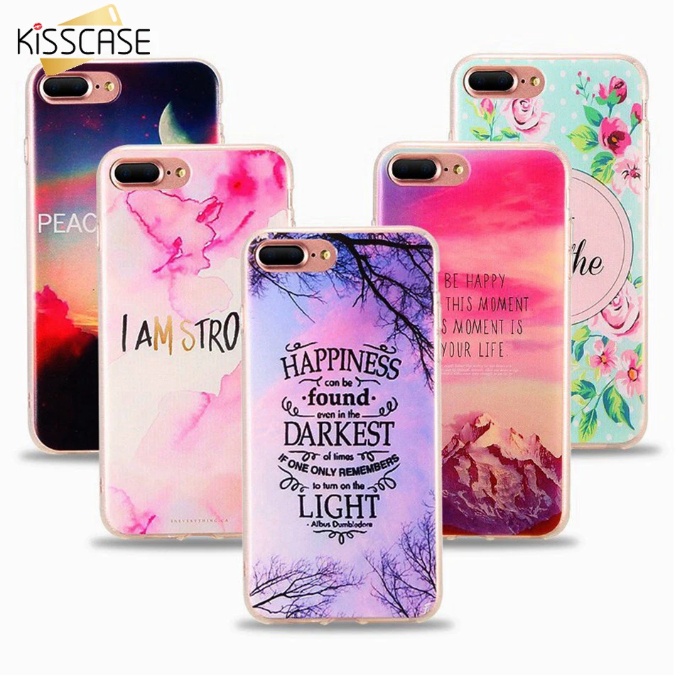 Чехол KISSCASE для iPhone 5s Se 6s 7 8 Plus мягкий силиконовый чехол с мотивирующим принтом
