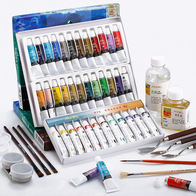 MARIES 12/18/24 Colors 12ml Aluminum Tube Oil Painting Pigment Set For Outdoor Sketching Student No Pungent Odor Art Supplies
MARIES 12/18/24 Colors 12ml Aluminum Tube Oil Painting Pigment Set For Outdoor Sketching Student No Pungent Odor Art Supplies