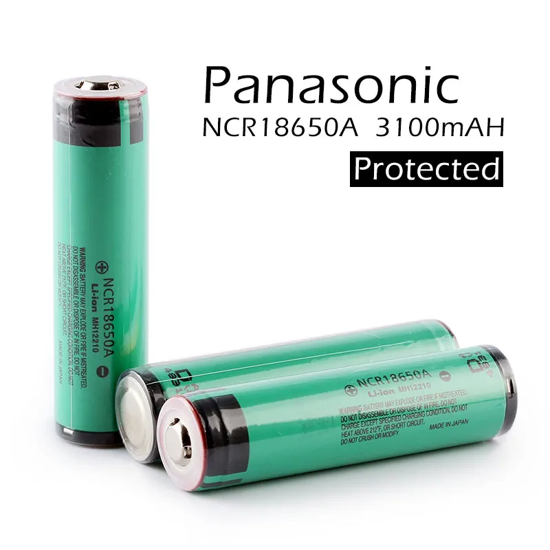 

Panasonic Protected 18650 3100mAh 3.7V Lithium-ion Rechargeable Battery for NCR18650A Flashlight Laptop Batteries with PCB