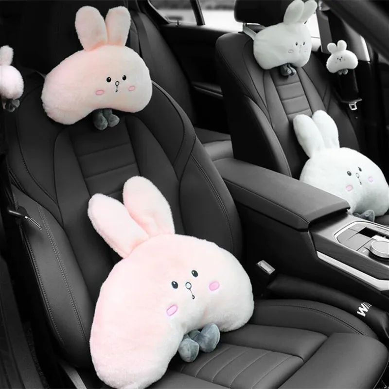 

New arrival Cartoon Cute Lovely Rabbit Car Neck Pillow Head Pillow Plush Cervical Spine Car Waist NeckPillow