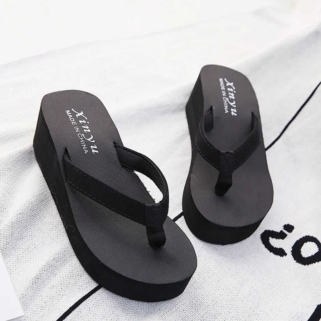 Summer Latest Women's Fashionable And Casual Non-slip Wedge Beach Shoes Printed Comfortable Slippers Shoes