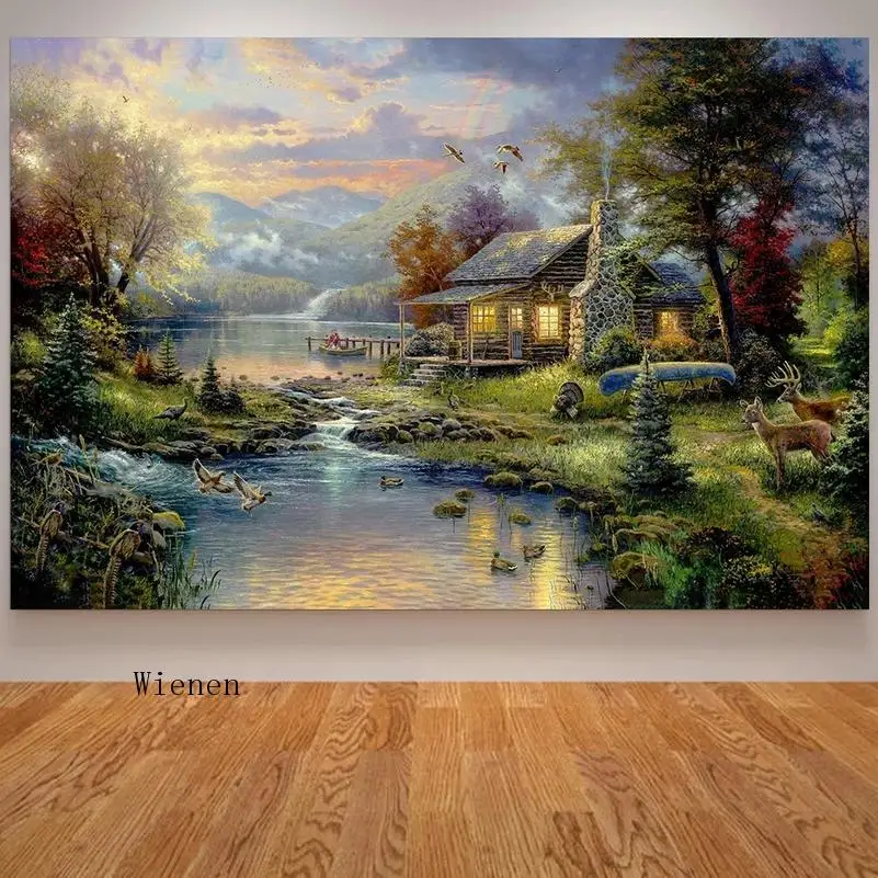 Countryside House and Landscape Poster Nature Modern Thomas Kinkade Canvas Oil Painting Prints Wall Art Living Room Home Decor
Countryside House and Landscape Poster Nature Modern Thomas Kinkade Canvas Oil Painting Prints Wall Art Living Room Home Decor