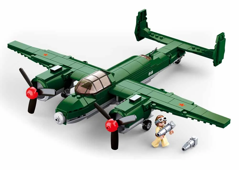 311Pcs Military Air Force WW2 Soviet Union TU-2 Bomber Fighter ARMY Figures Model Bricks Juguetes Building Blocks Sets Kids Toys
311Pcs Military Air Force WW2 Soviet Union TU-2 Bomber Fighter ARMY Figures Model Bricks Juguetes Building Blocks Sets Kids Toys