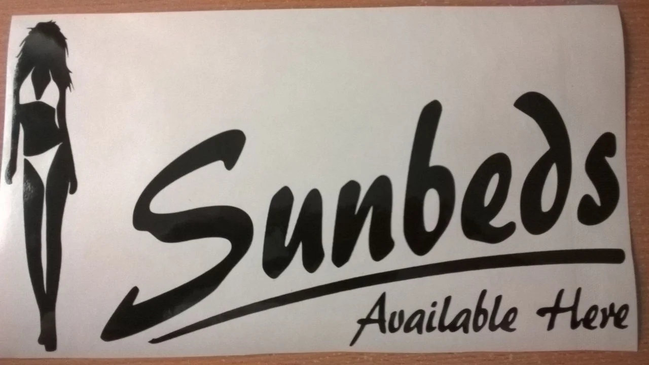 For XL 3foot sunbeds here tanning tan studio shop window sign beauty salon sticker
For XL 3foot sunbeds here tanning tan studio shop window sign beauty salon sticker