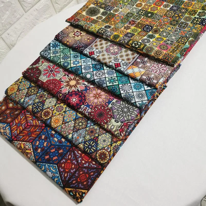 Sewing Fabric Bohemian Style Mandala 100% Cotton Printed Boho Clothes DIY Doll Dresses Handmade Patchwork Per Half Meter
Sewing Fabric Bohemian Style Mandala 100% Cotton Printed Boho Clothes DIY Doll Dresses Handmade Patchwork Per Half Meter
