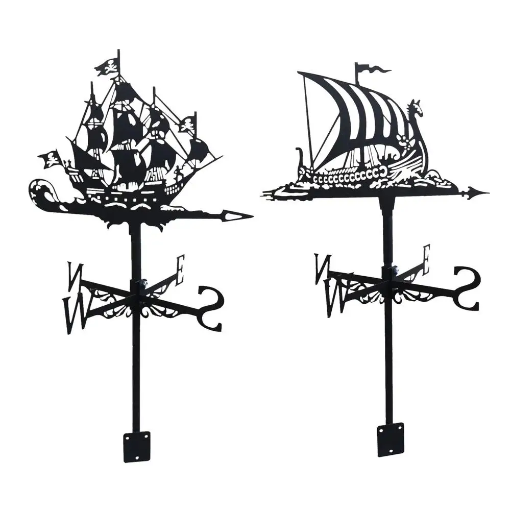 

Metal Retro Sailing Ship Weathervane Weather Vane Wind Direction Indicator Outdoor Roof Mounted Wind Vane For Sheds Decor Crafts