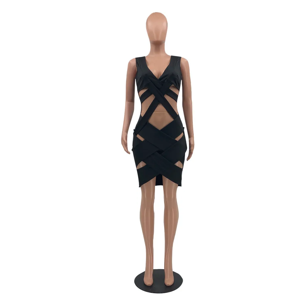 2021 Dress for Women Sexy Weave Deep V Neck Backless Hollow Out Bodycon Mini Women Dress Elegant Night Club Party Dresses Robe
2021 Dress for Women Sexy Weave Deep V Neck Backless Hollow Out Bodycon Mini Women Dress Elegant Night Club Party Dresses Robe