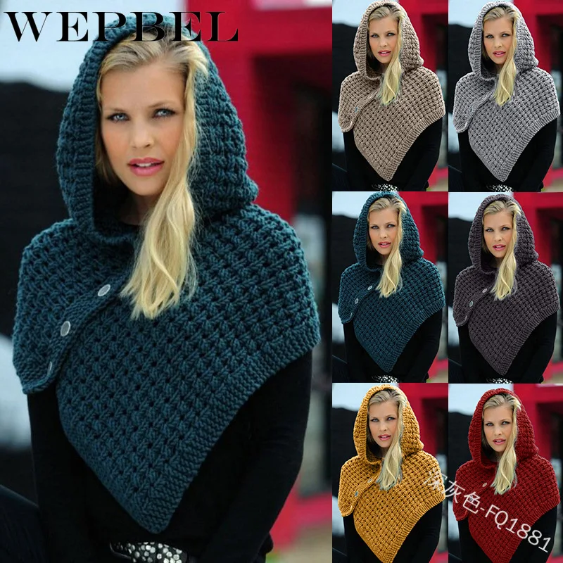 WEPBEL Winter Poncho for Women Solid Color Knit Cashmere Hooded Cloak Fashion Tassel Shawl Female Cape Ponchos and Capes
WEPBEL Winter Poncho for Women Solid Color Knit Cashmere Hooded Cloak Fashion Tassel Shawl Female Cape Ponchos and Capes