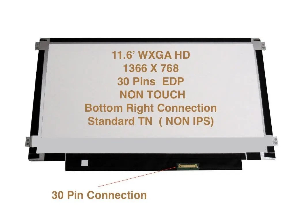For Dell Chromebook 11 11.6" WXGA HD 1366x768 LED LCD Screen 30 Pin Matte 4RY6J, 04RY6J
For Dell Chromebook 11 11.6" WXGA HD 1366x768 LED LCD Screen 30 Pin Matte 4RY6J, 04RY6J
