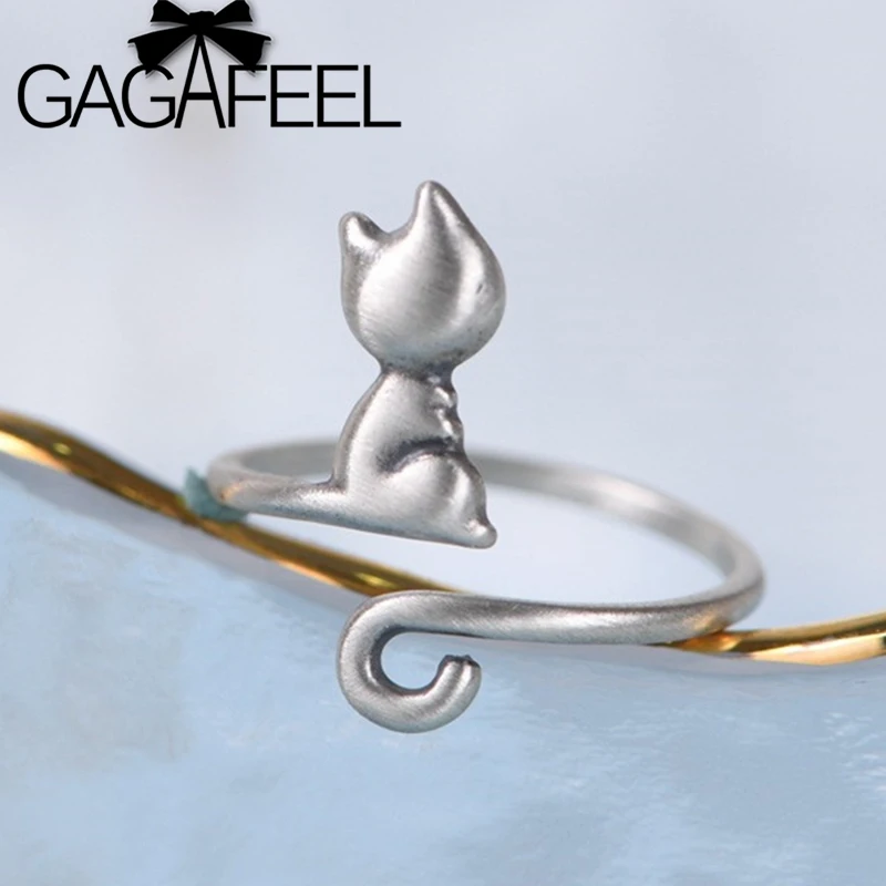 GAGAFEEL S925 Silver Ring Literary Fashion Ins Kitten Ring Long Tail Female Engagement Open Couple cute Rings Jewelry
GAGAFEEL S925 Silver Ring Literary Fashion Ins Kitten Ring Long Tail Female Engagement Open Couple cute Rings Jewelry