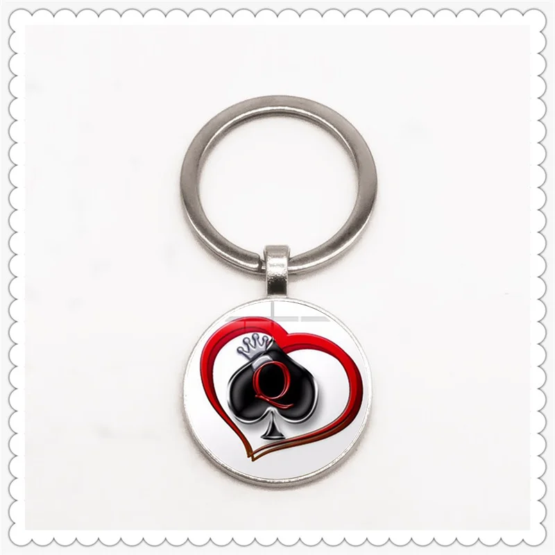 2020 Sole Secret Tag Poker Necklace Spades Q Queen Heart Printed Glass Convex 3D Effect Keychain Best Gift
2020 Sole Secret Tag Poker Necklace Spades Q Queen Heart Printed Glass Convex 3D Effect Keychain Best Gift
