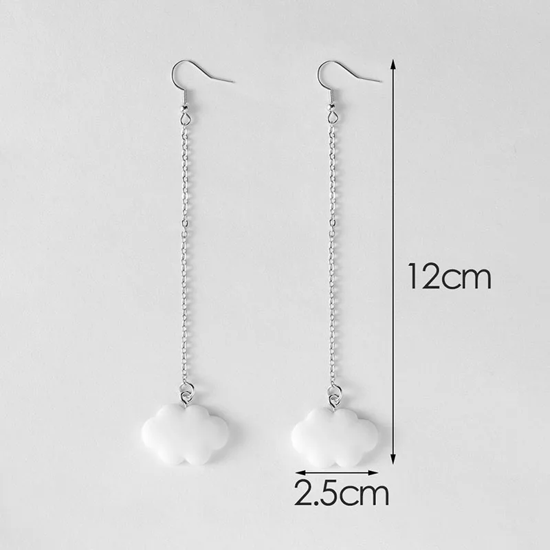 Fashion Korea Style White Dangling Earrings for Women Cute Simple Cloud Earrings with Chain SImple Ladies Ears Jewellery
Fashion Korea Style White Dangling Earrings for Women Cute Simple Cloud Earrings with Chain SImple Ladies Ears Jewellery