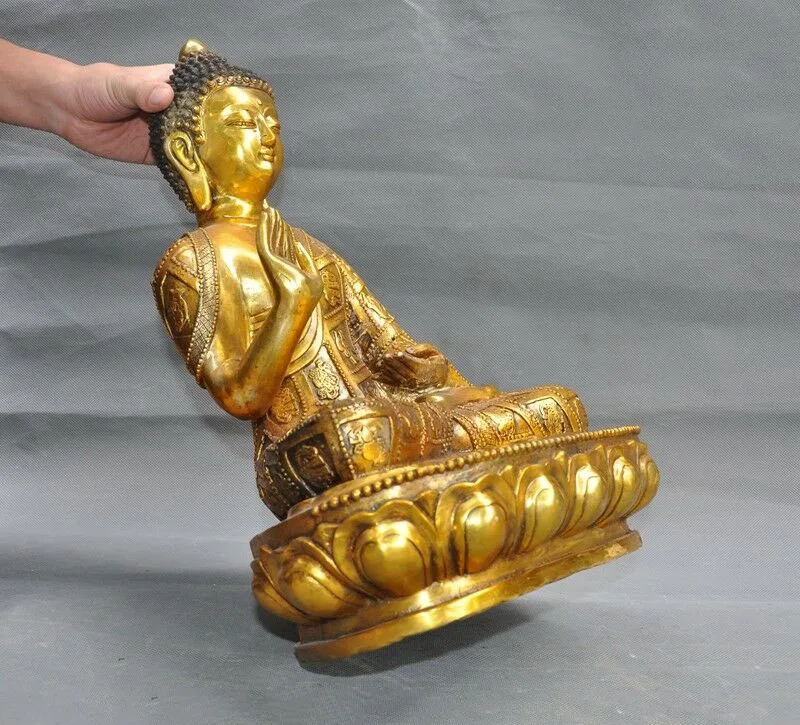 wedding decoration 17"Old Tibetan Buddhism bronze Gilt Sakyamuni Shakyamuni Tathagata Buddha statue
wedding decoration 17"Old Tibetan Buddhism bronze Gilt Sakyamuni Shakyamuni Tathagata Buddha statue