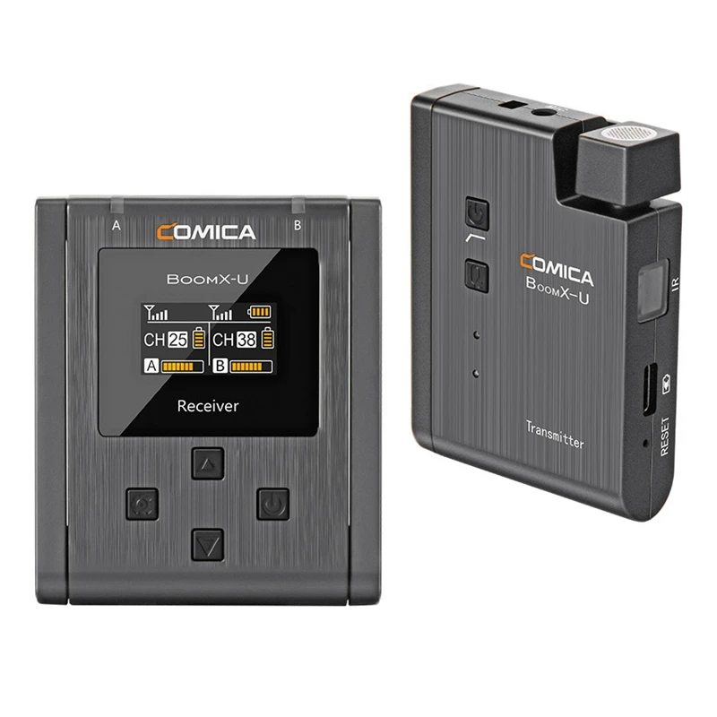 COMICA Boomx-U U1 Broadcasting Grade Multifunctional Mini UHF Dual Channel Wireless Microphone System Lavalier Lapel Microphone
COMICA Boomx-U U1 Broadcasting Grade Multifunctional Mini UHF Dual Channel Wireless Microphone System Lavalier Lapel Microphone