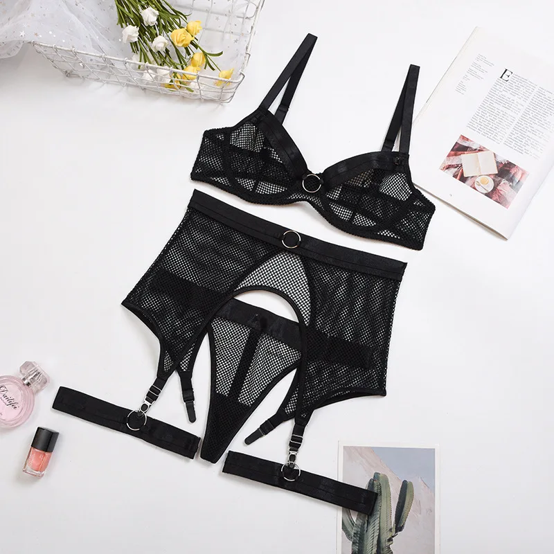 4pcs Ladies Lingerie Set Lace Mesh Bra See-through Floral Sexy Lingerie Push-up Bra Panties Garter Belt Set Erotic Underwear Set
4pcs Ladies Lingerie Set Lace Mesh Bra See-through Floral Sexy Lingerie Push-up Bra Panties Garter Belt Set Erotic Underwear Set