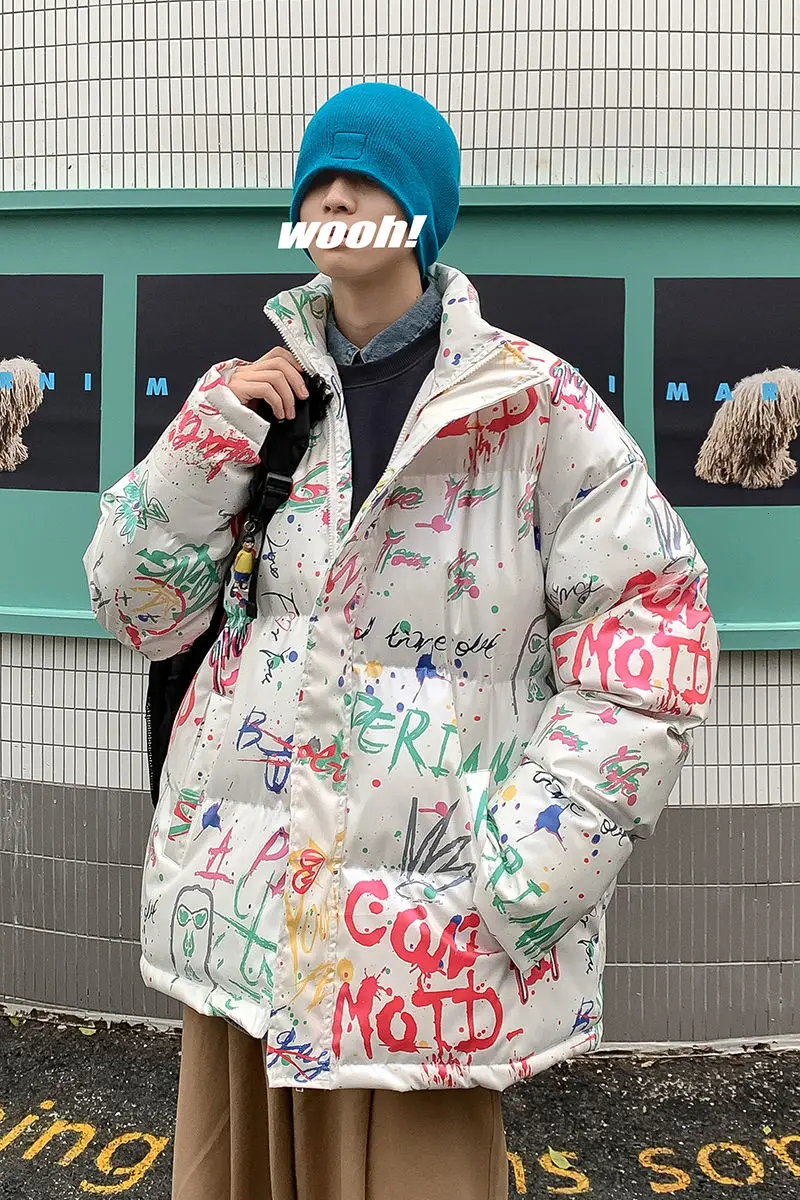 Winter 2020 Men's Graffiti Printing Camouflage Casual Cotton Padded Clothes Loose Fashion Bread Windproof Coat Plue Size M-5XL
Winter 2020 Men's Graffiti Printing Camouflage Casual Cotton Padded Clothes Loose Fashion Bread Windproof Coat Plue Size M-5XL