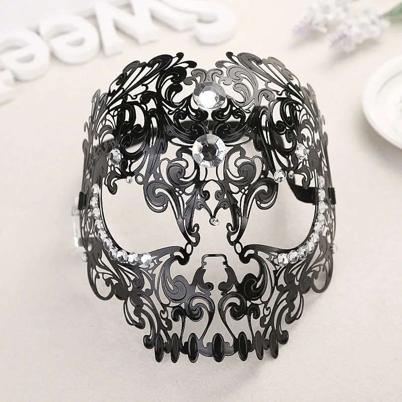 Metal Filigree Halloween Skull Rhinestone Mask Venetian Costume Masquerade Tiger Head Makeup Masks
Metal Filigree Halloween Skull Rhinestone Mask Venetian Costume Masquerade Tiger Head Makeup Masks