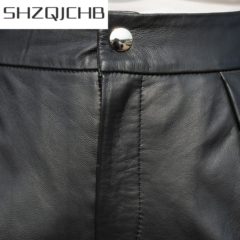 JCHB 2021 Personality Spring Autumn Sheepskin Ankle Length Harem Pants Punk Pockets Slim Genuine Leather Streetwear Trousers Plu
JCHB 2021 Personality Spring Autumn Sheepskin Ankle Length Harem Pants Punk Pockets Slim Genuine Leather Streetwear Trousers Plu