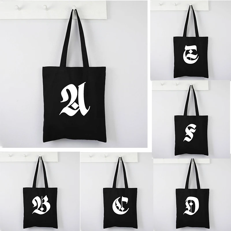Personalized Custom Bag English Alphabet Letter Shopping Bags Personalised Tote Canvas Harajuku Women Handbag Reusable
Personalized Custom Bag English Alphabet Letter Shopping Bags Personalised Tote Canvas Harajuku Women Handbag Reusable