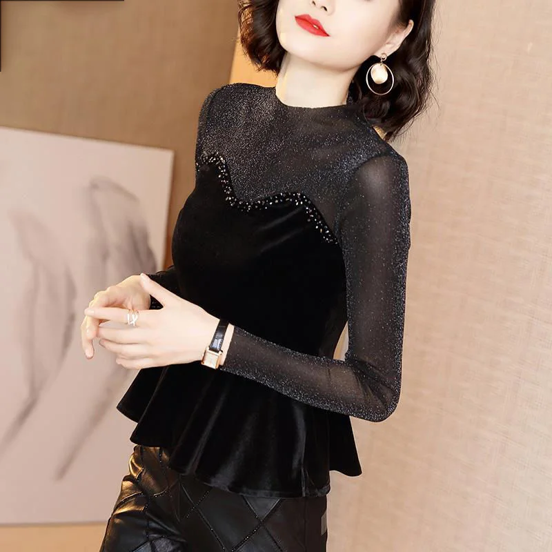 Women's Spring Autumn Style Lace Blouses Long Sleeve Casual O-Neck Patchwork Elegant Slight Transparent Casual Tops
Women's Spring Autumn Style Lace Blouses Long Sleeve Casual O-Neck Patchwork Elegant Slight Transparent Casual Tops