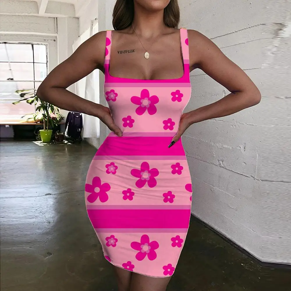 KYKU Flowers Dress Women Pink Sundress Cute Bodycon Dress Street Halter Sleeveless Womens Clothing Summer New Korean Style
KYKU Flowers Dress Women Pink Sundress Cute Bodycon Dress Street Halter Sleeveless Womens Clothing Summer New Korean Style