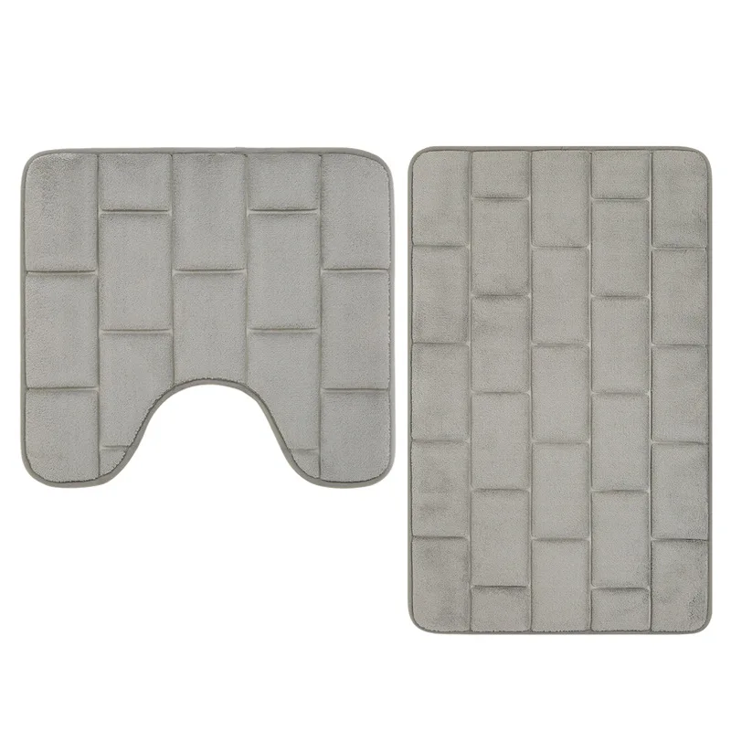 Coral Fleece Bath Mat Non-Slip Grey Toilet Mats Set Water Absorbent Bathroom Rugs Brick 3D Door Entrance Floor Carpet 50x80cm
Coral Fleece Bath Mat Non-Slip Grey Toilet Mats Set Water Absorbent Bathroom Rugs Brick 3D Door Entrance Floor Carpet 50x80cm