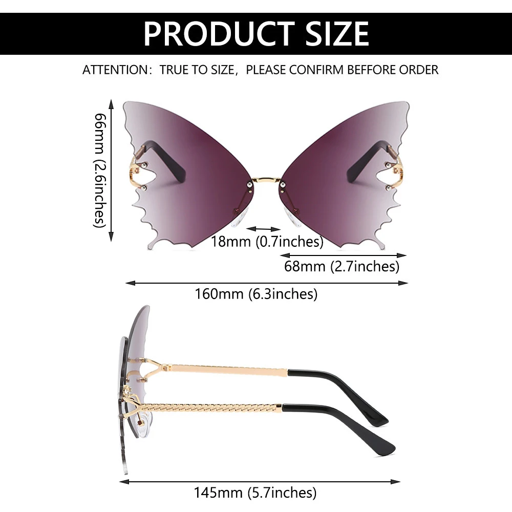 5 Pairs Fashion Butterfly Sunglasses for Women Outdoor UV Protection Vintage Metal Rimless Sunglasses Summer Beach Sunglasses
5 Pairs Fashion Butterfly Sunglasses for Women Outdoor UV Protection Vintage Metal Rimless Sunglasses Summer Beach Sunglasses