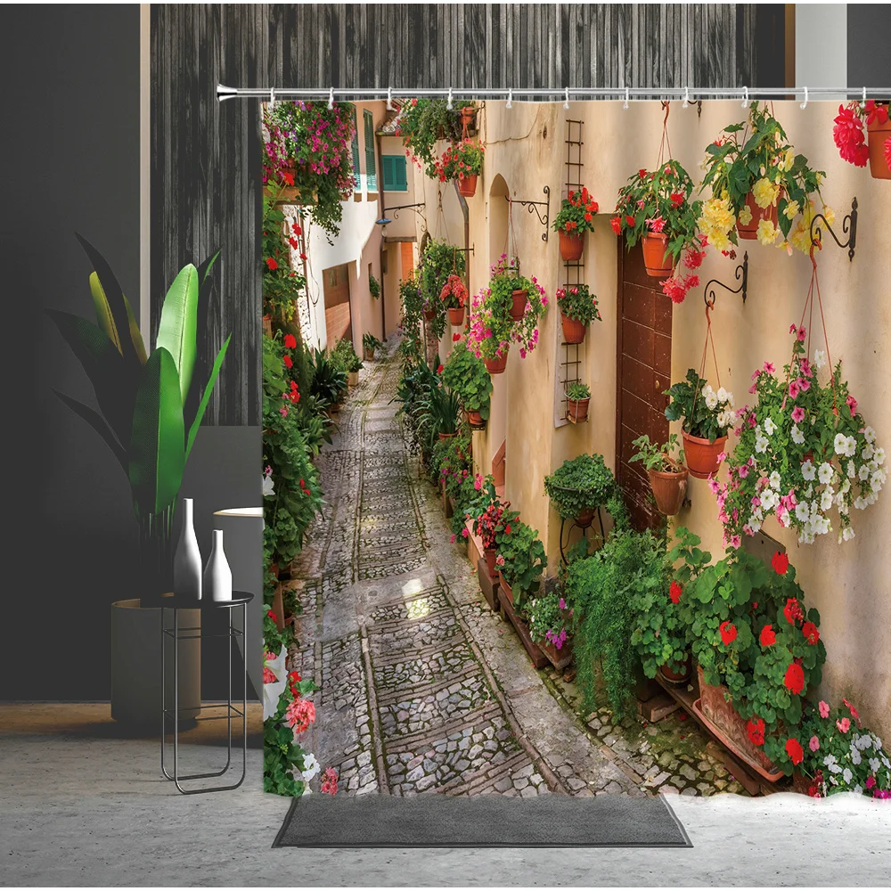 Shower Curtain Northern Europe Street Scenery Flowers Pattern Bathtub Decorate Restroom Bathroom Bath Screen Hanging Curtain
Shower Curtain Northern Europe Street Scenery Flowers Pattern Bathtub Decorate Restroom Bathroom Bath Screen Hanging Curtain