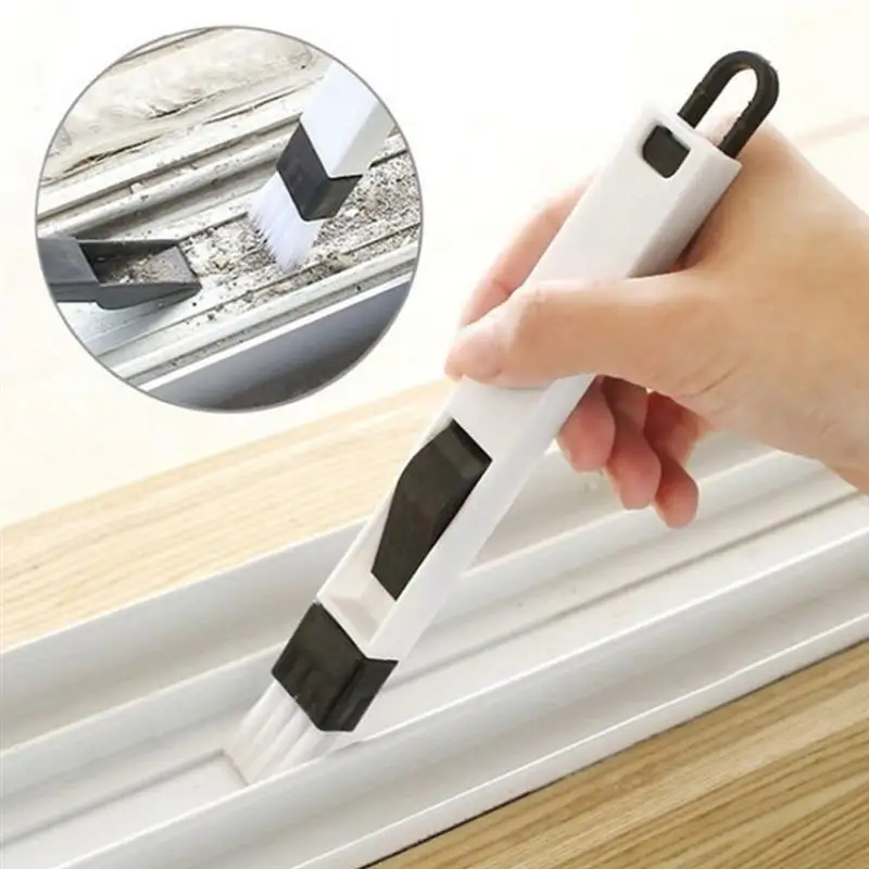 

Window Groove Cleaning Brush 2 in 1 Multipurpose Door Keyboard Cleaner with Dustpan Tool Corner Cranny Brush Dust Cleaner