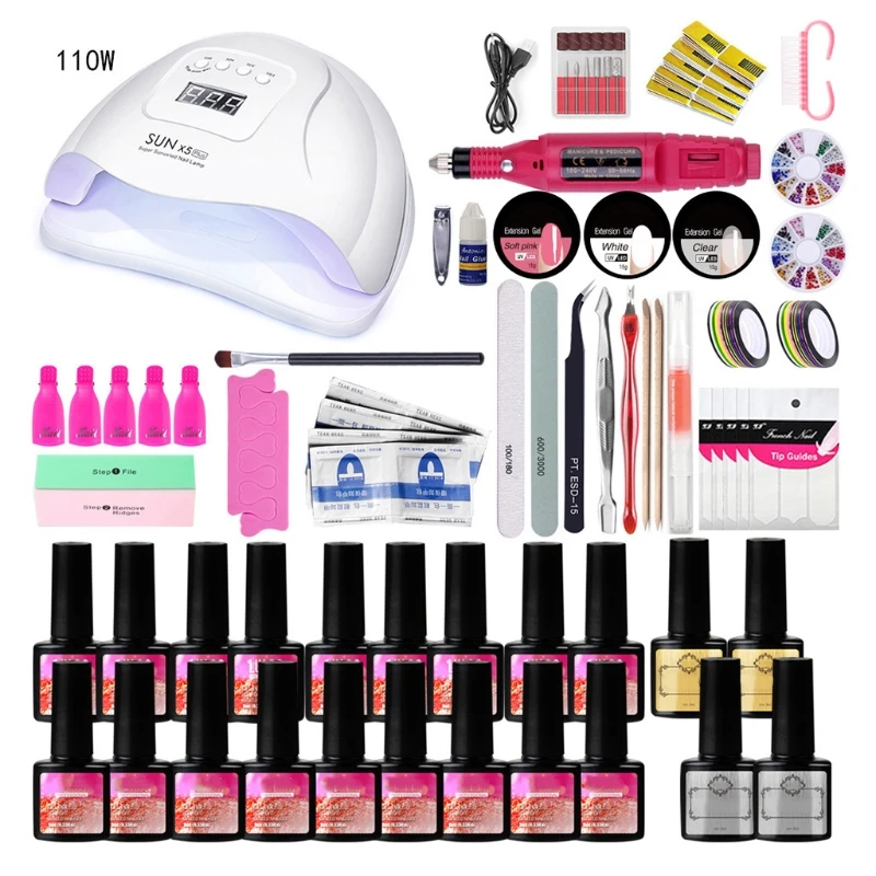 Professional Nail Set UV LED Lamp Dryer with Colors Gel Acrylic Nail Polish Nail Drill Machine Nail Art Design Tools Set Kits
Professional Nail Set UV LED Lamp Dryer with Colors Gel Acrylic Nail Polish Nail Drill Machine Nail Art Design Tools Set Kits